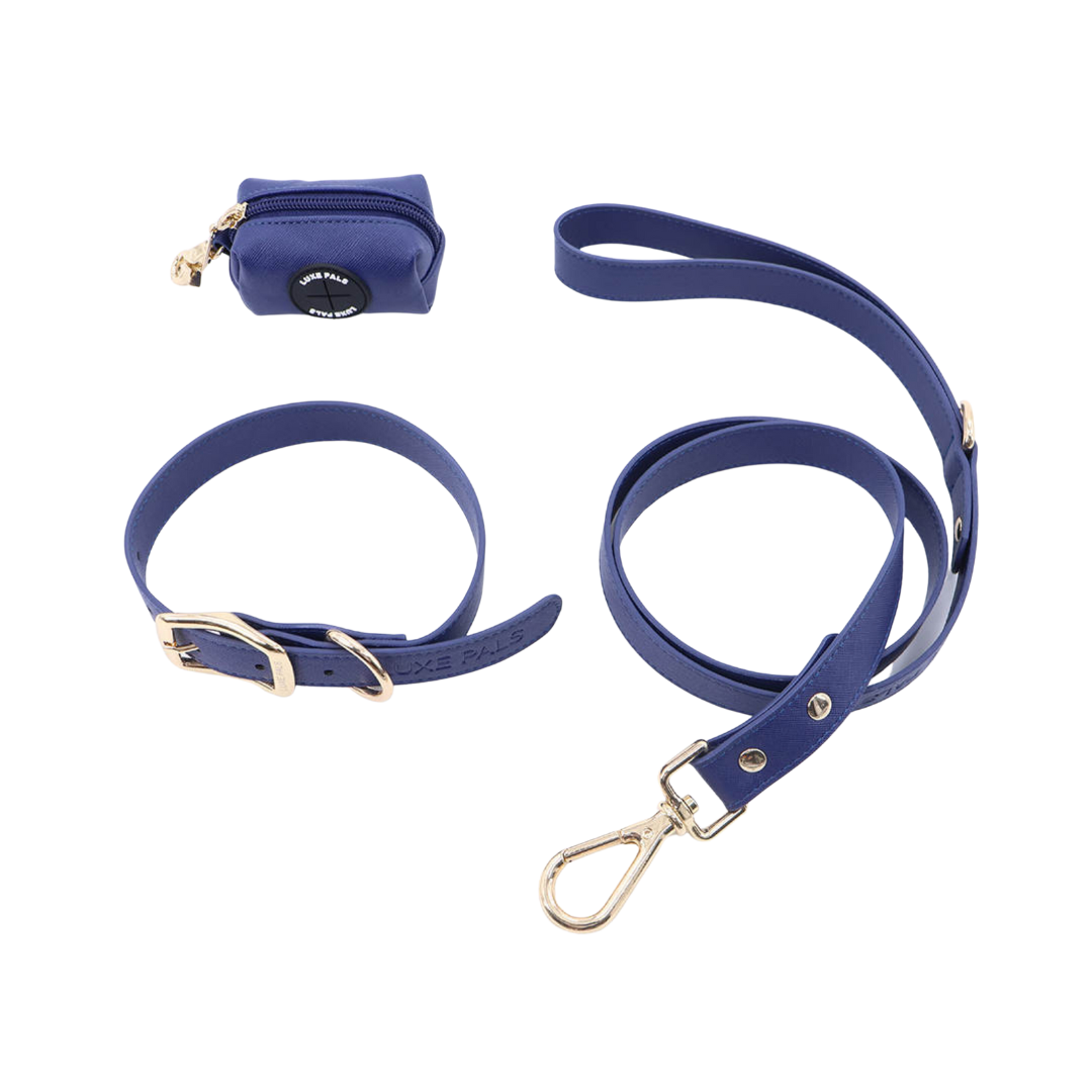 Set - Navy Blue Synthetic Leather